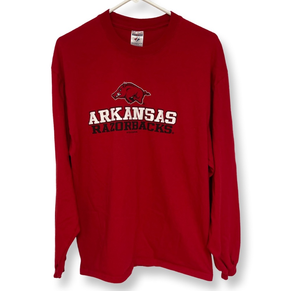 U of A Arkansas Razorbacks NCAA Long Sleeve Shirt Unisex Large Red🏈